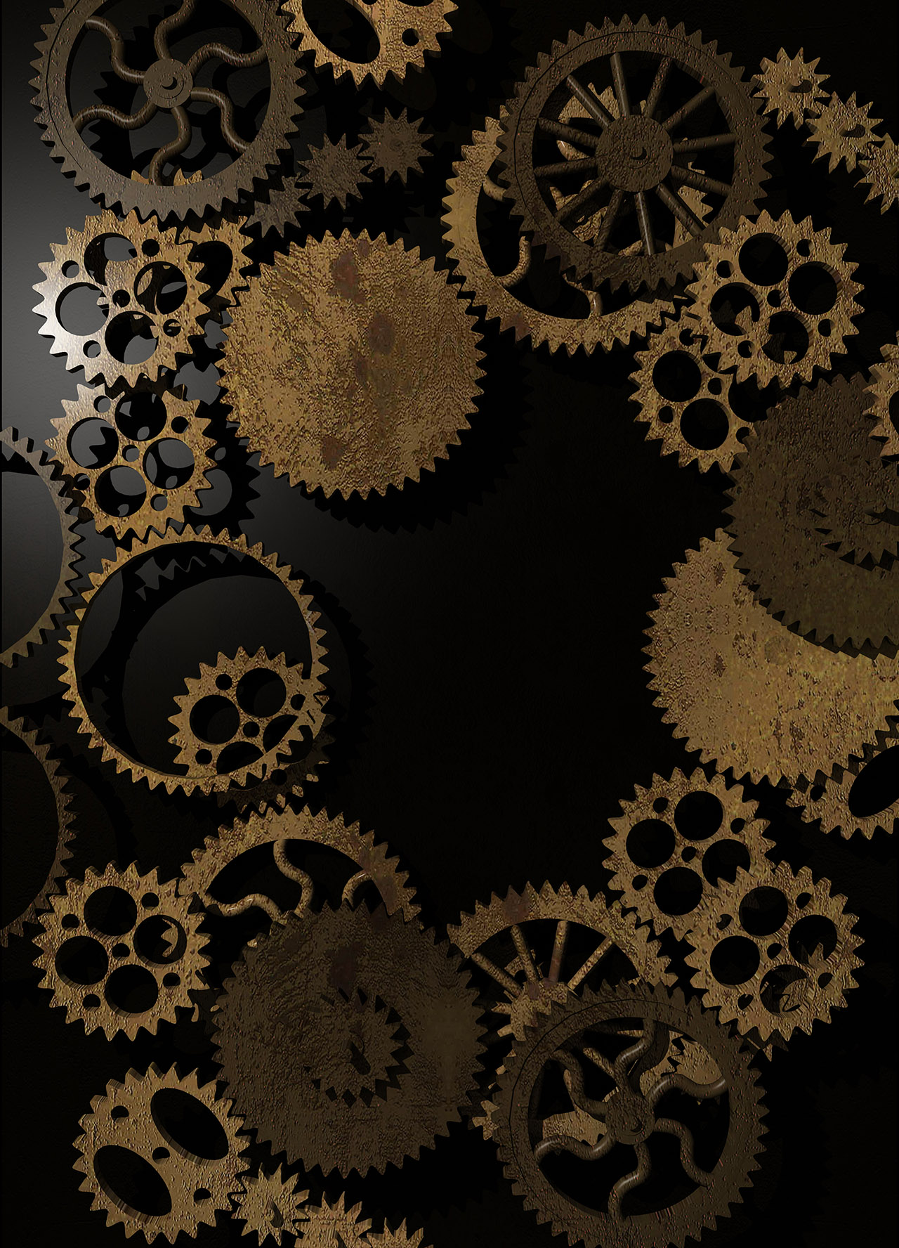 Text, helmet and cogs event branding