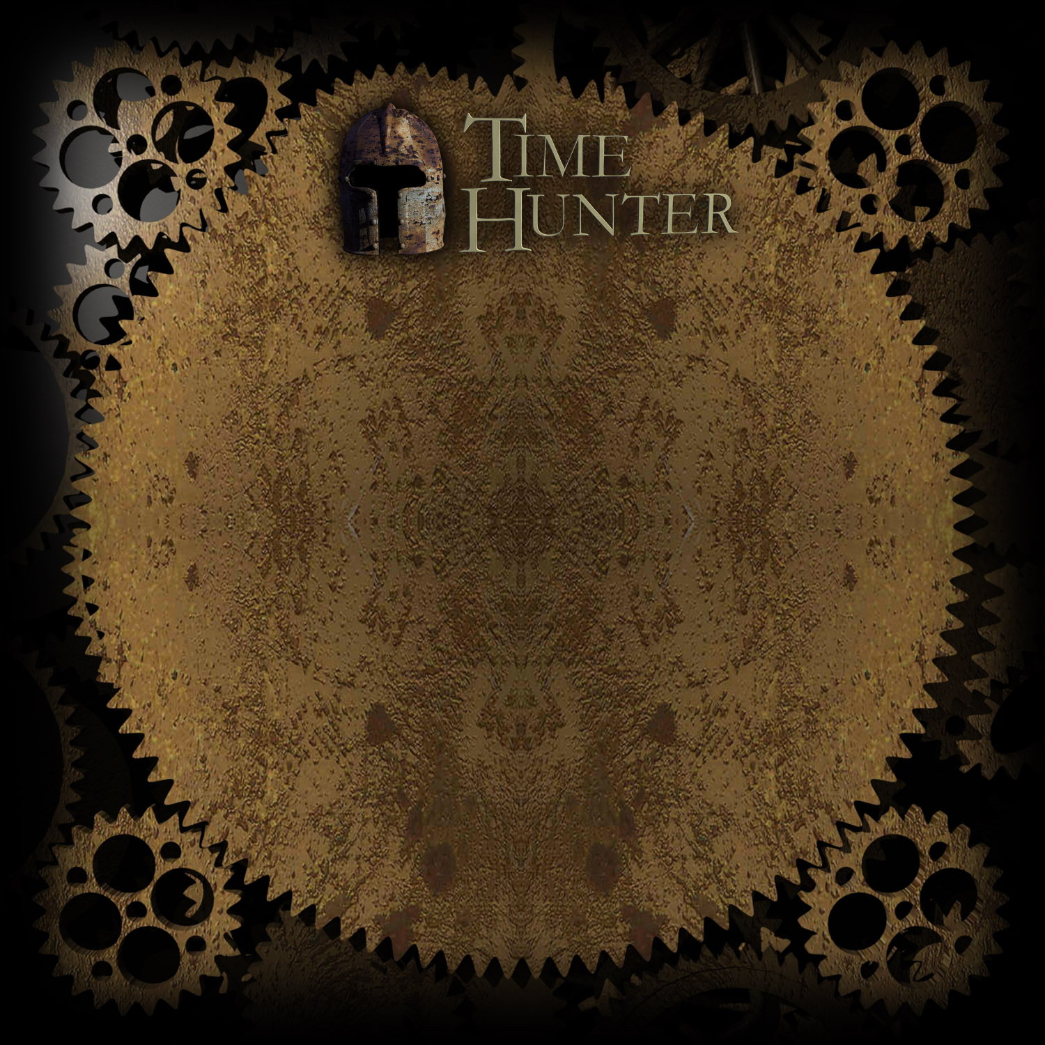 Text, helmet and cogs event branding